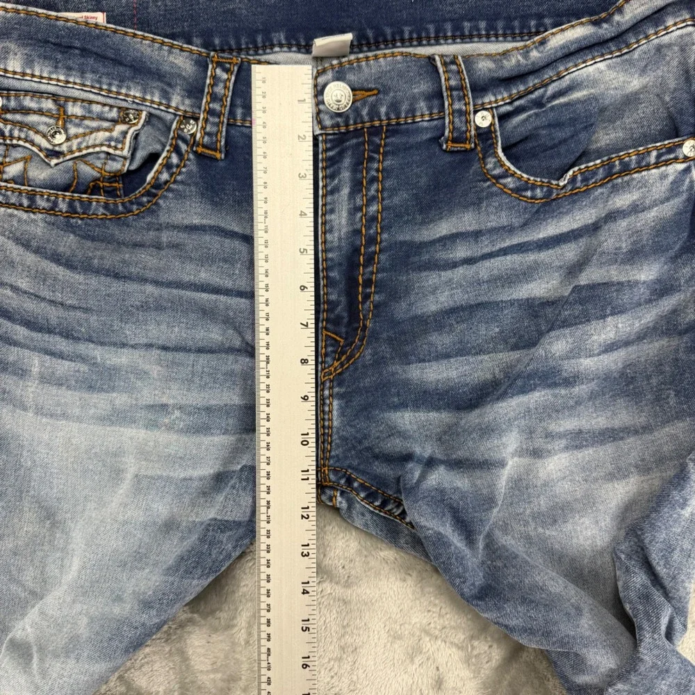 True Religion Rocco Relaxed Skinny Jeans Mens 41-29 Medium Wash Blue Denim Y2K